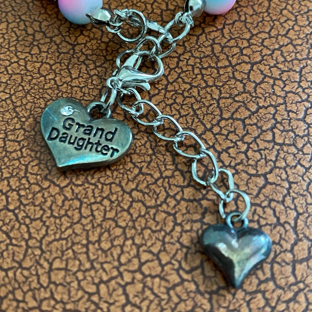 Bracelet Charm Granddaughter Pink Blue Charm 6”+2”. (#8) - Picture 8 of 10
